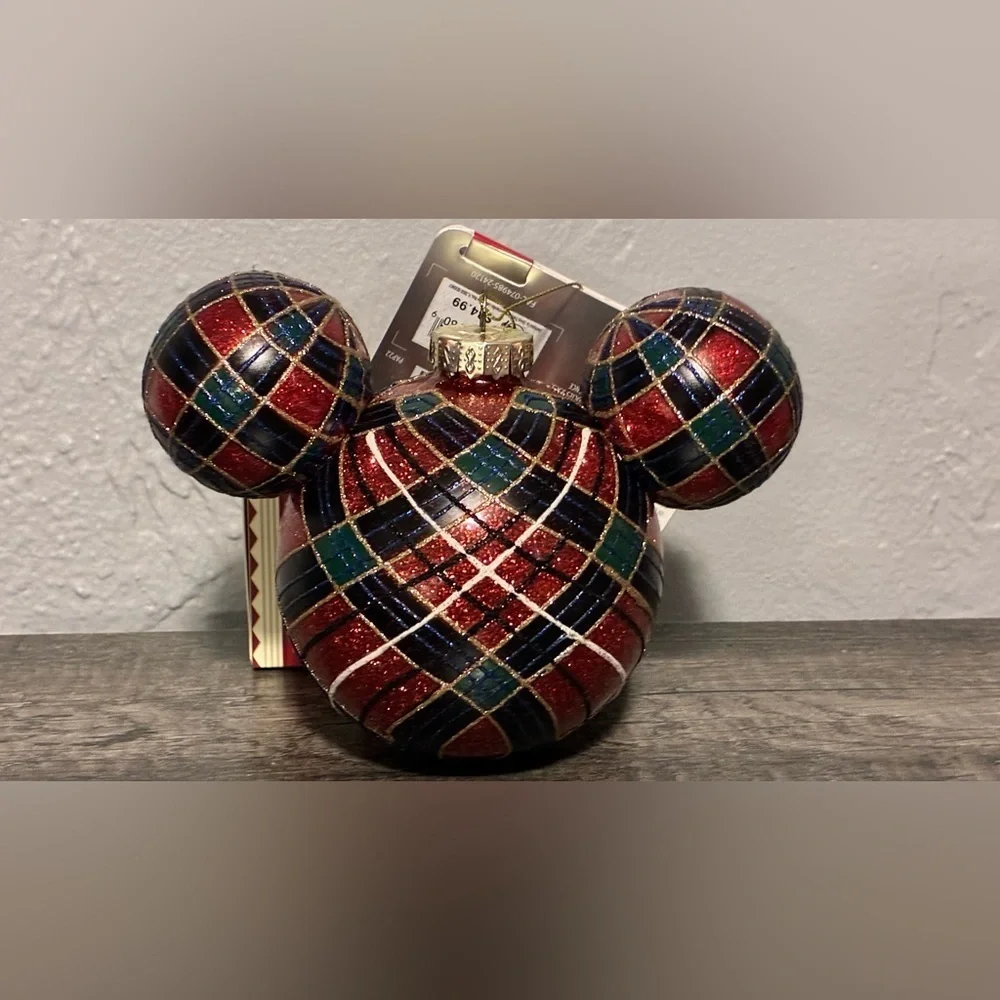 Disney Parks Sketchbook Plaid Mickey Mouse Ornament
